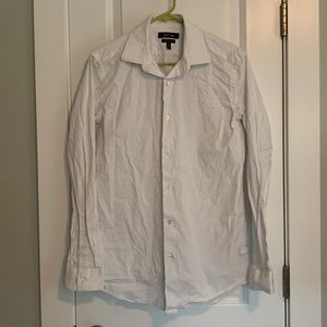 Apt. 9 White Button Down Slim Fit w/Polka Dots
